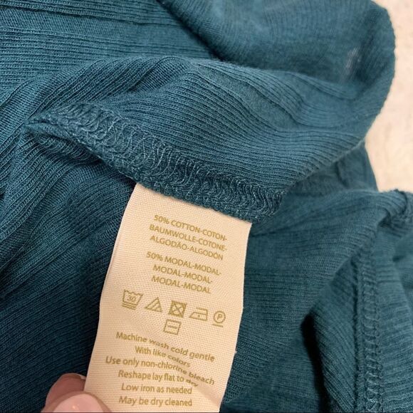 🆕 Free People We The Free Faye Ribbed Tank Top in Turquoise - Picture 4 of 5